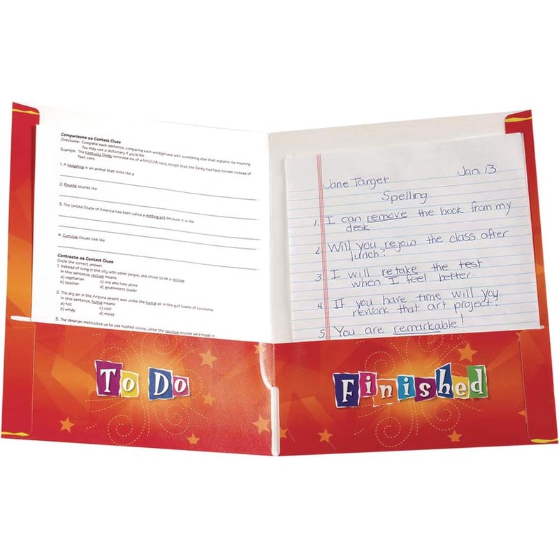 Really Good Stuff Homework Folders, Set of 12, 9Â½" by 12" Each, with Pockets | Bulk School Supplies, Take Home Organanizer for Students, Classroom Essentials - Image 3